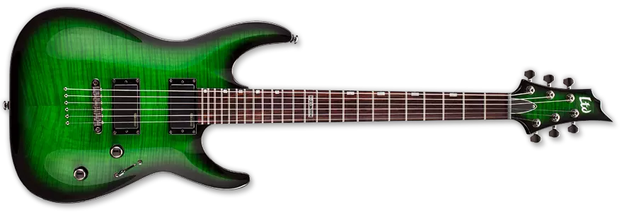 LTD Flame Top Electric Guitar - Green Sunburst