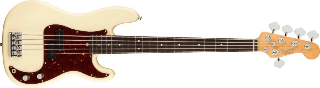 American Professional II Precision Bass V, Rosewood Fingerboard - Olympic White