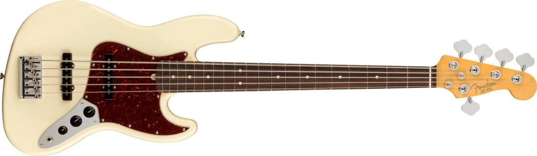 American Professional II Jazz Bass V, Rosewood Fingerboard - Olympic White