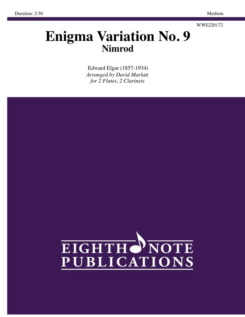 Enigma Variation No. 9 (Nimrod) - Elgar/Marlatt - Woodwind Quartet (2 Flutes, 2 Clarinets)