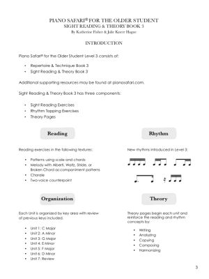 Sight Reading & Theory for the Older Student Level 3 - Fisher/Knerr - Piano - Book