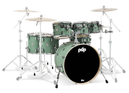 Pacific Drums - Concept Maple 7-Piece Shell Pack (22,8,10,12,14,16,SD) - Satin Seafoam