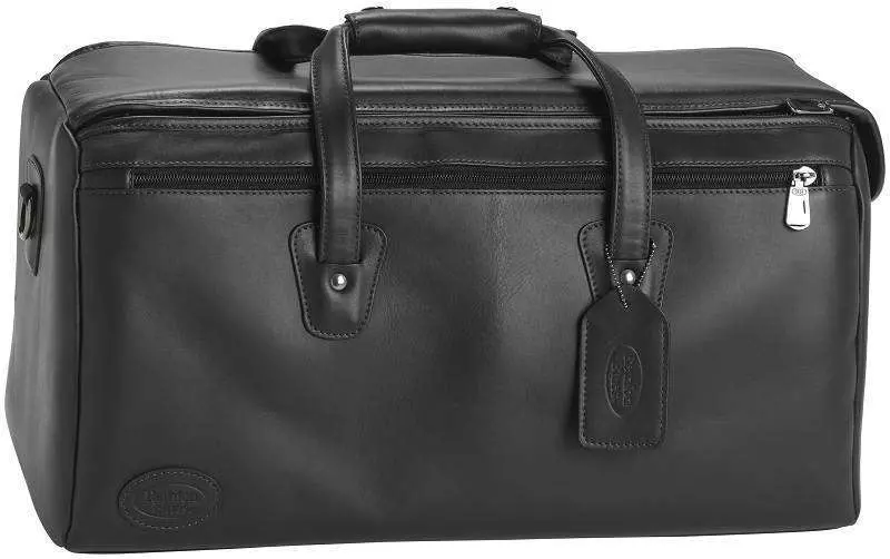 Triple Trumpet Leather Bag - Black