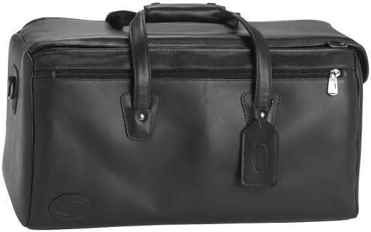 Triple Trumpet Leather Bag - Black