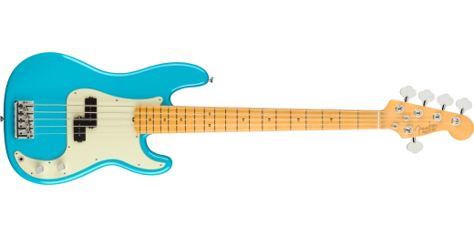 Fender - American Professional II Precision Bass V, Maple Fingerboard - Miami Blue