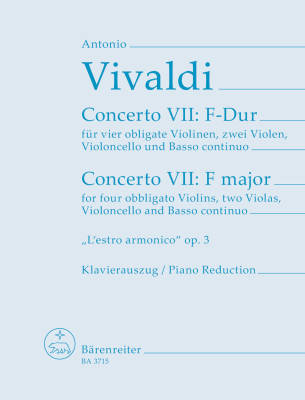 Baerenreiter Verlag - Concerto VII en fa majeur de 