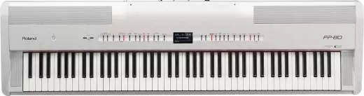Digital Stage Piano w/Speakers & Mic Input - White