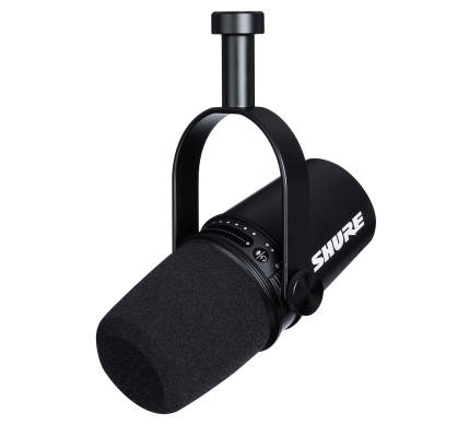 Shure - MV7 XLR/USB Dynamic Podcasting Microphone - Black