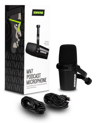 MV7 XLR/USB Dynamic Podcasting Microphone - Black