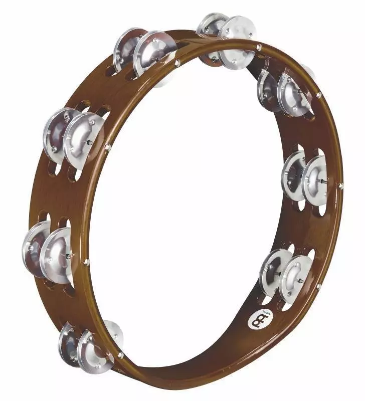 Traditional Wood Tambourine - Aluminum Jingles