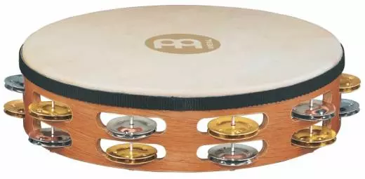 Meinl - Recording-Combo Goat-Skin Wood Tambourine - Dual-Alloy Jingles