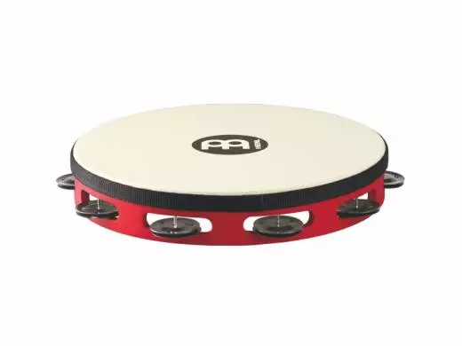 Meinl - Touring Synthetic Head Wood Tambourine - Steel Jingles 10 inch