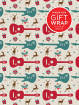 Hal Leonard - Wrapping Paper: Guitars & Reindeer Theme - 3 Sheets (24x36)