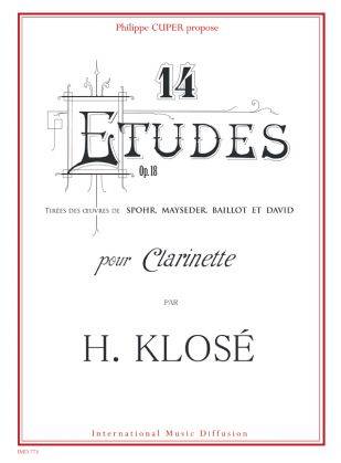 14 Studies, Op.18 - Klose - Clarinet - Book/CD