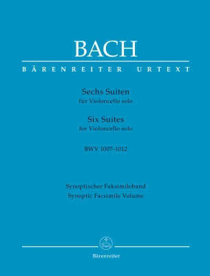 Baerenreiter Verlag - Six Suites for Violoncello solo BWV 1007-1012 (Synoptic Facsimile) - Bach/Talle - Cello - Book