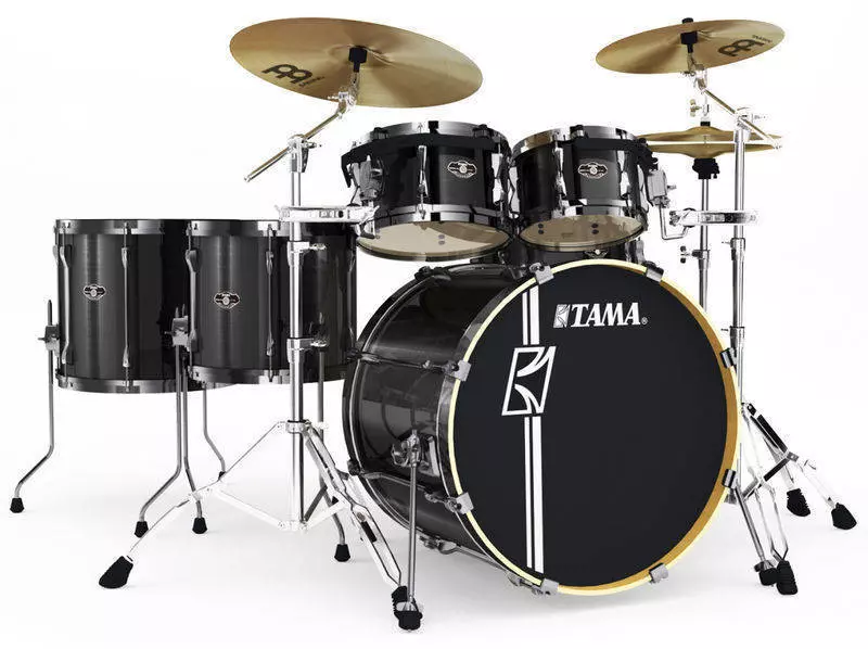 Superstar Hyper-Drive 6 Piece Drum Kit - Brushed Charcoal Black