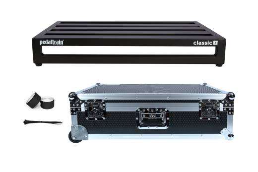 Pedaltrain - Classic 3 with Wheeled Tour Case in Black Honeycomb Finish