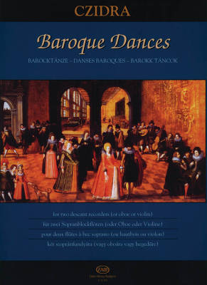 Editio Musica Budapest - Baroque Dances for two descant recorders (or oboes or violins) - Laszlo - Recorder Duet - Book