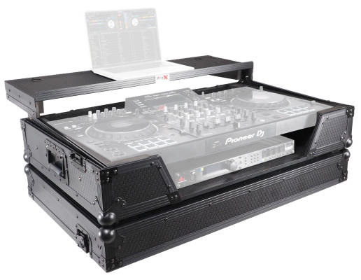 Flight Case for Pioneer DJ XDJ-XZ with Sliding Shelf & Wheels - Black on Black