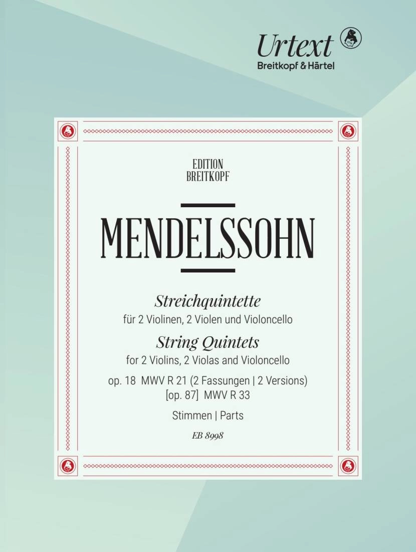 String Quintets Op. 18 MWV R 21, [Op. 87] MWV R 33 - Mendelssohn/Harasim - Parts Set