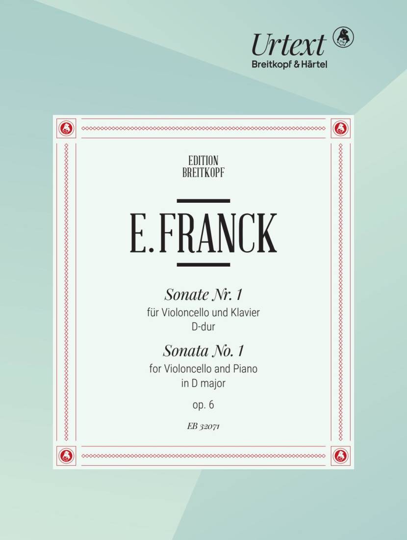 Sonata No.1 in D major Op. 6 - Franck/Pfefferkorn - Cello/Piano - Book