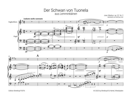 The Swan of Tuonela Op. 22/2 - Sibelius/Arter - English Horn/Organ - Book