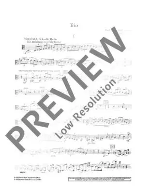 String Trio No. 1, Op. 34 - Hindemith - Parts Set