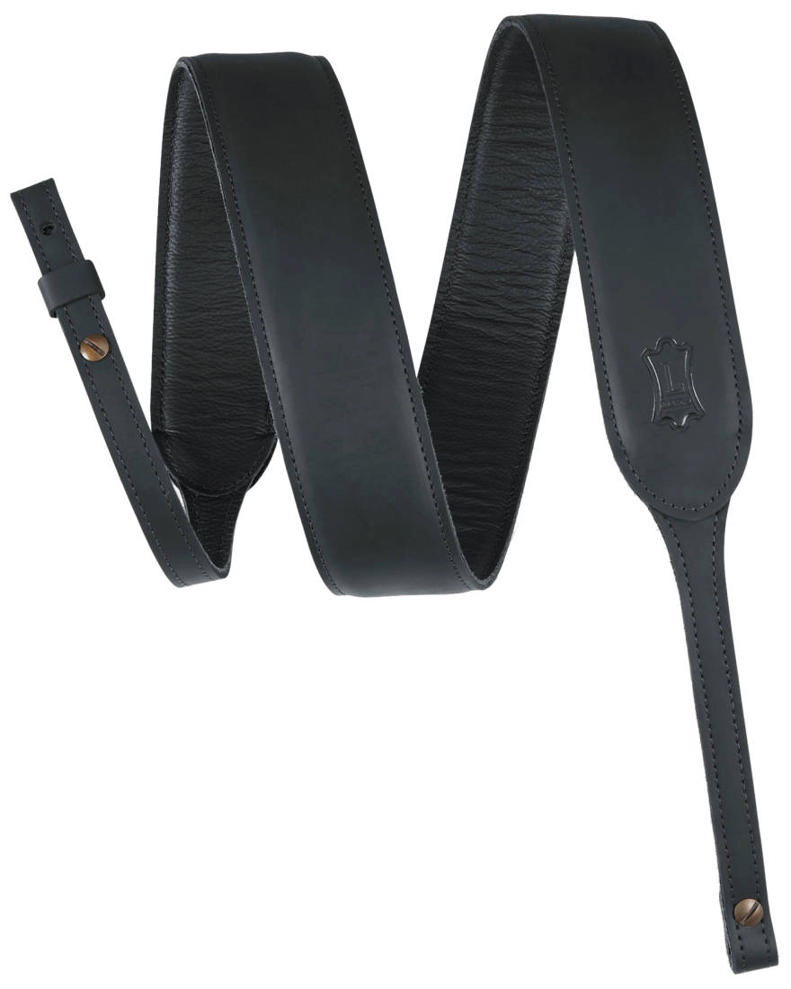 2\'\' Butter Leather Banjo Strap - Black