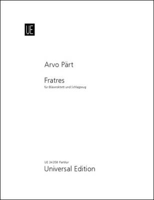 Universal Edition - Fratres - Part/Briner - Wind Octet/Percussion - Parts Set