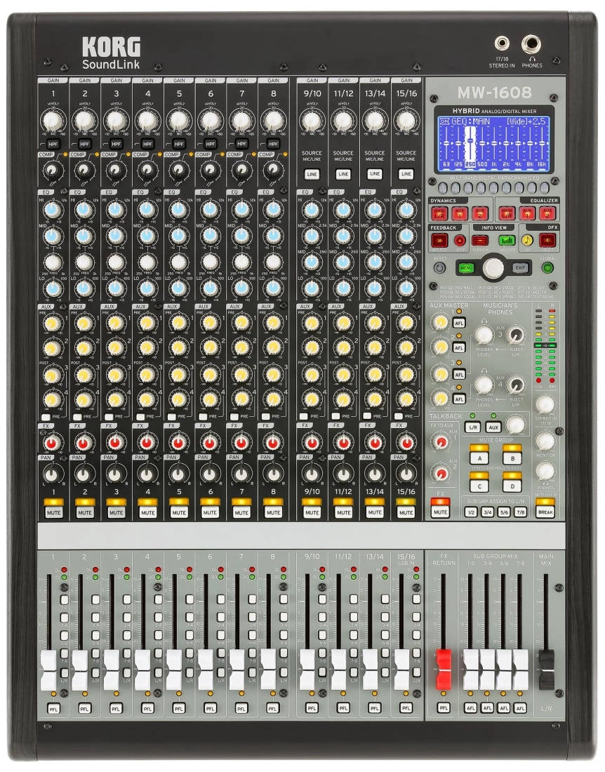 MW1608 16-Channel Digital/Analog Hybrid Mixer