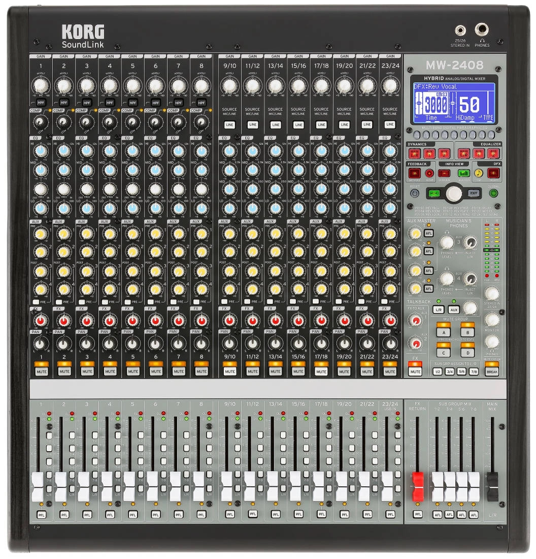 MW2408 24-Channel Digital/Analog Hybrid Mixer