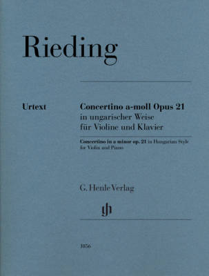 G. Henle Verlag - Concertino in  a minor op. 21 in Hungarian Style - Rieding/Oppermann - Violin/Piano - Book