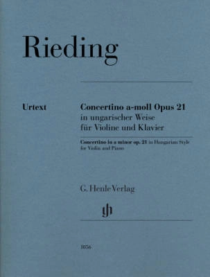 G. Henle Verlag - Concertino in  a minor op. 21 in Hungarian Style - Rieding/Oppermann - Violin/Piano - Book
