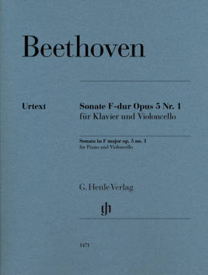 G. Henle Verlag - Sonata in F major op. 5 no. 1 - Beethoven/Dufner - Cello/Piano - Book