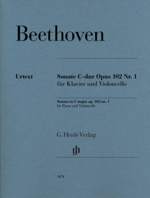 G. Henle Verlag - Sonata in C Major op. 102 no. 1 - Beethoven/Dufner - Cello/Piano - Book