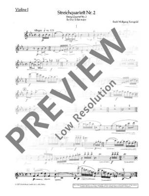 String Quartet No. 2, Op. 26 in Eb Major - Korngold - String Quartet - Parts Set
