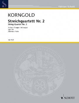 Schott - String Quartet No. 2, Op. 26 in Eb Major - Korngold - String Quartet - Parts Set