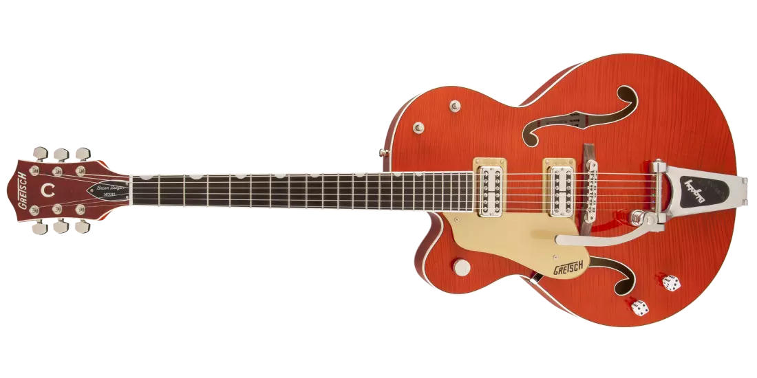 G6120SSU Brian Setzer Nashville with Bigsby, Left-Handed, TV Jones Setzer Pickups - Orange Flame Maple