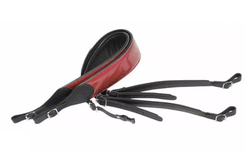 2.5\'\' Feather-Stretch Vinyl/Leather Accordion Straps - Red