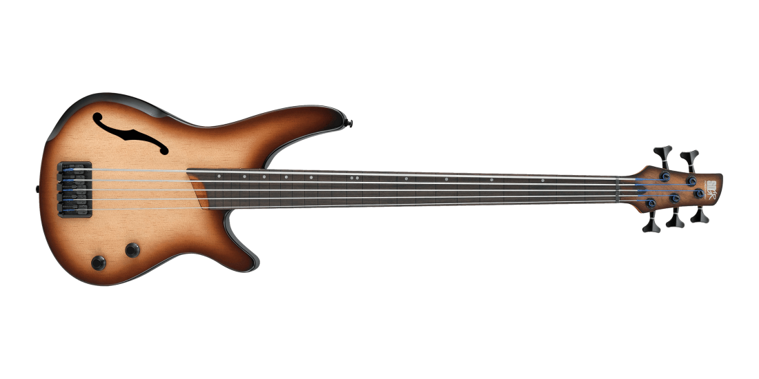 SRH505F Fretless Bass Guitar - Natural Brown Burst Flat