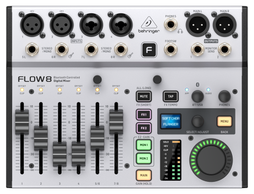 Behringer - Flow 8 8-Input Digital Mixer with Bluetooth Audio Control