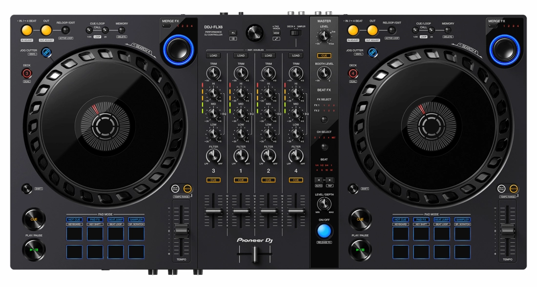 DDJ-FLX6 4-Channel DJ Controller for rekordbox and Serato DJ Pro