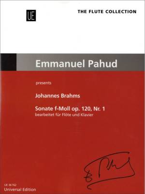 Universal Edition - Sonate in F Minor Op. 120, No. 1 - Brahms/Pahud - Flute/Piano - Book