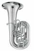 XO Professional Brass - 1680SS CC 4-Piston + Rotary Valve Tuba w\/17.4 Bell - Silver Plated