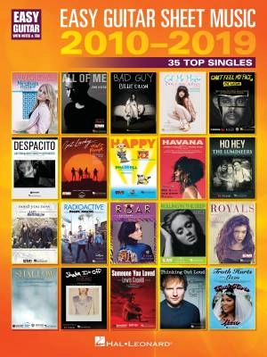 Hal Leonard - Easy Guitar Sheet Music 2010-2019: 35 Top Singles - Guitar TAB - Book