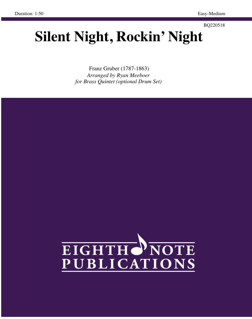 Silent Night, Rockin\' Night - Gruber/Meeboer - Brass Quintet/Drum Set