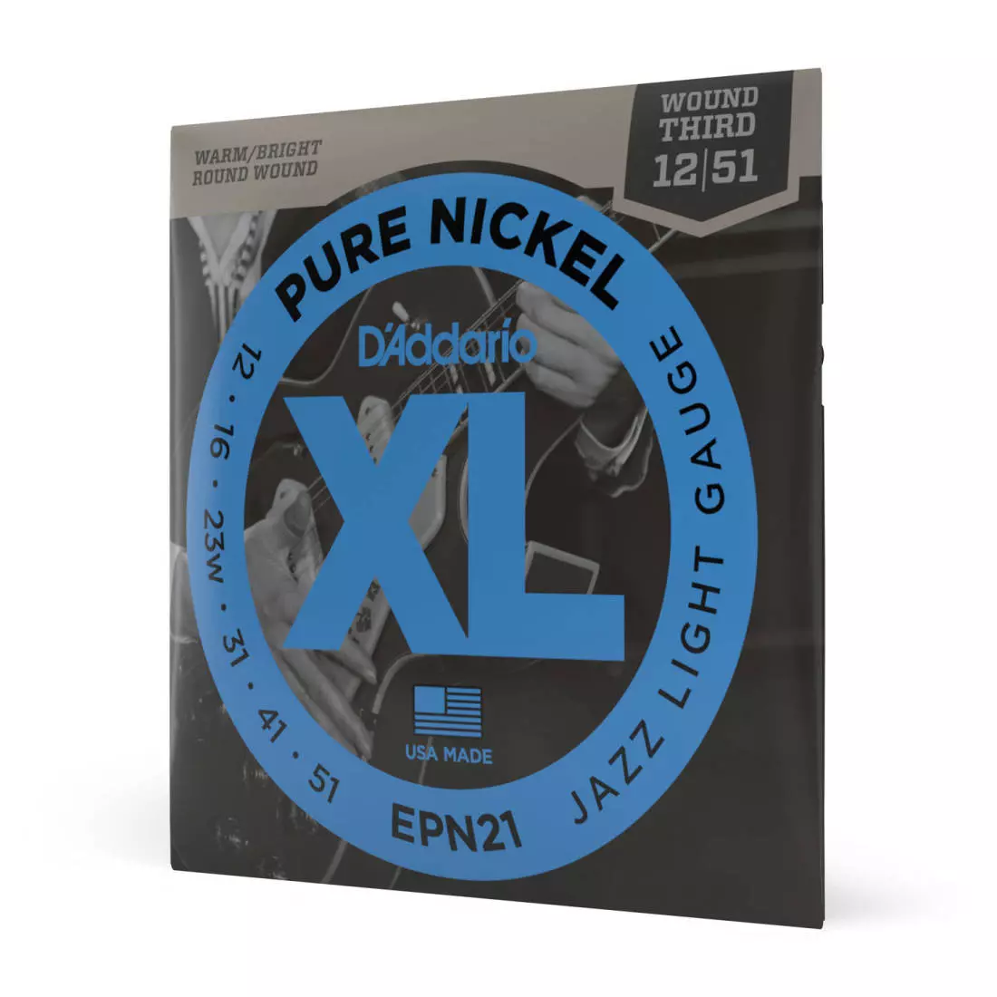 EPN21 - D\'addario Pure Nickel Elec. Jazz-light 12-51