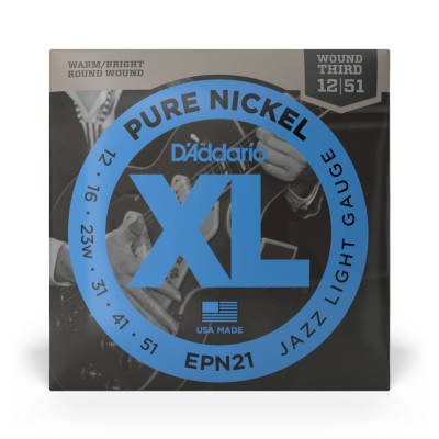 EPN21 - D\'addario Pure Nickel Elec. Jazz-light 12-51