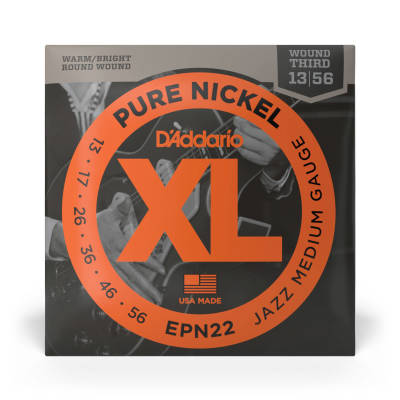 EPN22 - D\'addario Set Elec Gtr Pure Nickel Jazz Med