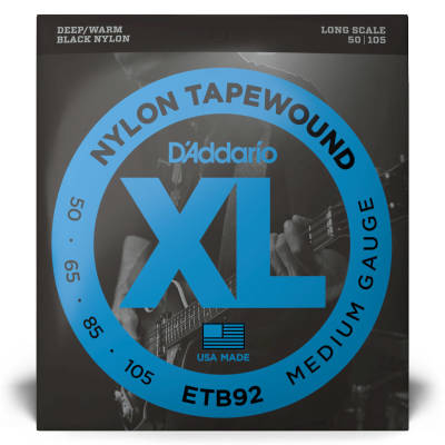 ETB92 - D\'addario Bass Blk Nylon Tapewound50-105